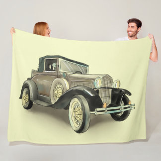 Vintage Car Fleece Blanket