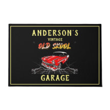 Vintage Car Garage Old Skool Chevy on Black
