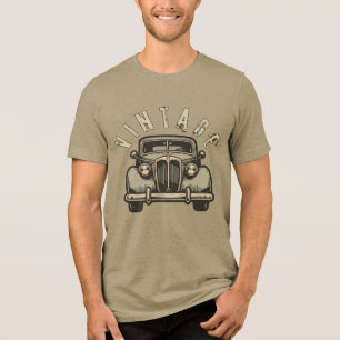Vintage Car Graphic T-Shirt for Men & Women Tri-Blend Shirt