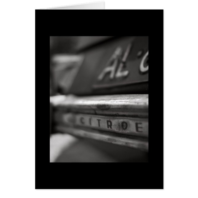 Vintage car greetings card | Citroen 2cv | French (Front)