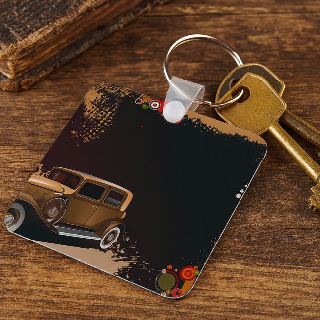 Vintage Car Grunge Retro Automobile Key Ring (Creator Uploaded)