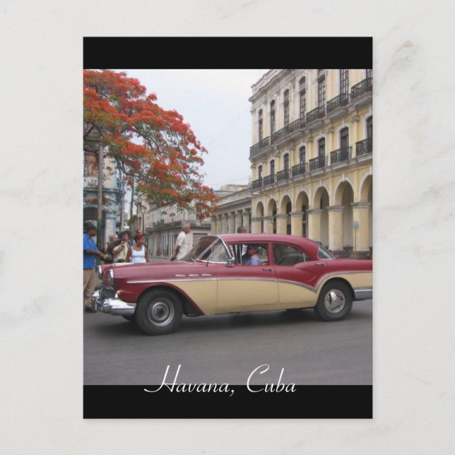 vintage car havana postcard (Front)