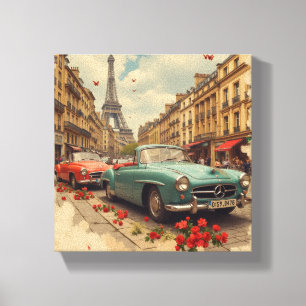 Vintage car in Paris Canvas Print