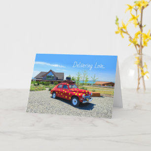 Vintage Car Love Greeting Card – Delivering Love
