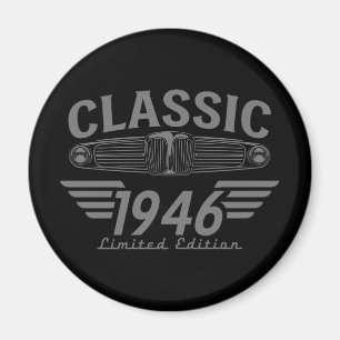 Vintage Car Lover 1946 Made in 1946 80th Birthday Magnet