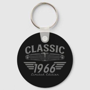 Vintage Car Lover 1966 Made in 1966 60th Birthday  Key Ring