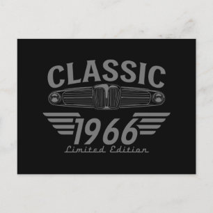 Vintage Car Lover 1966 Made in 1966 60th Birthday  Postcard