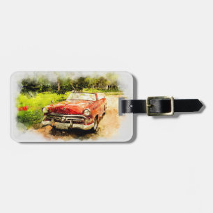 Vintage Car Luggage Tag