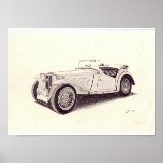 Vintage Car: MG TC Poster (Front)