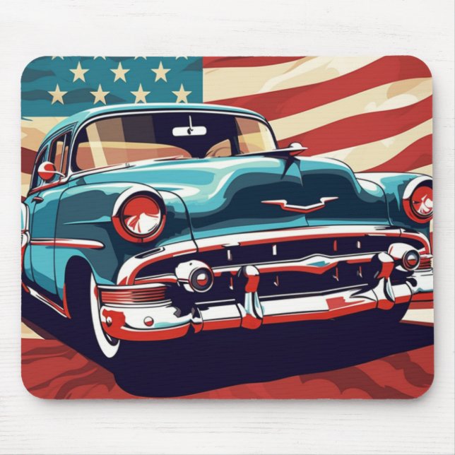 Vintage car mouse pad (Front)
