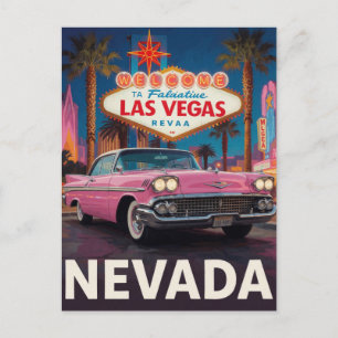 🎰 Vintage Car Nevada Automobile Retro Road Postcard