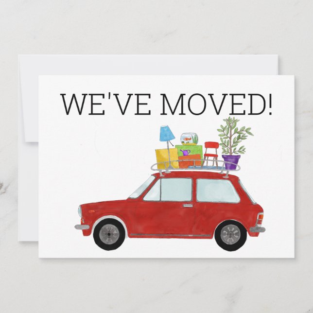 Vintage car New address card (Front)