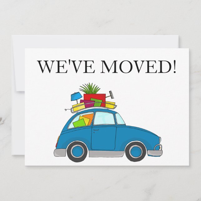 Vintage car New address card (Front)