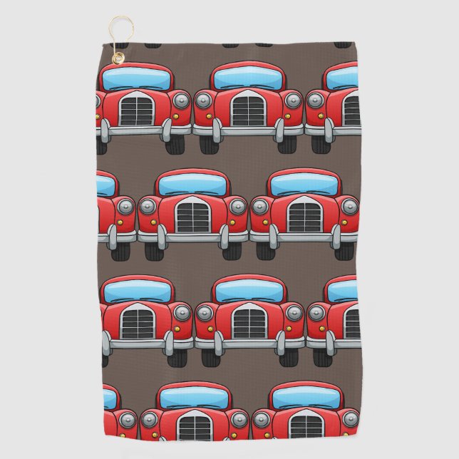 Vintage car on golf towel (Front)