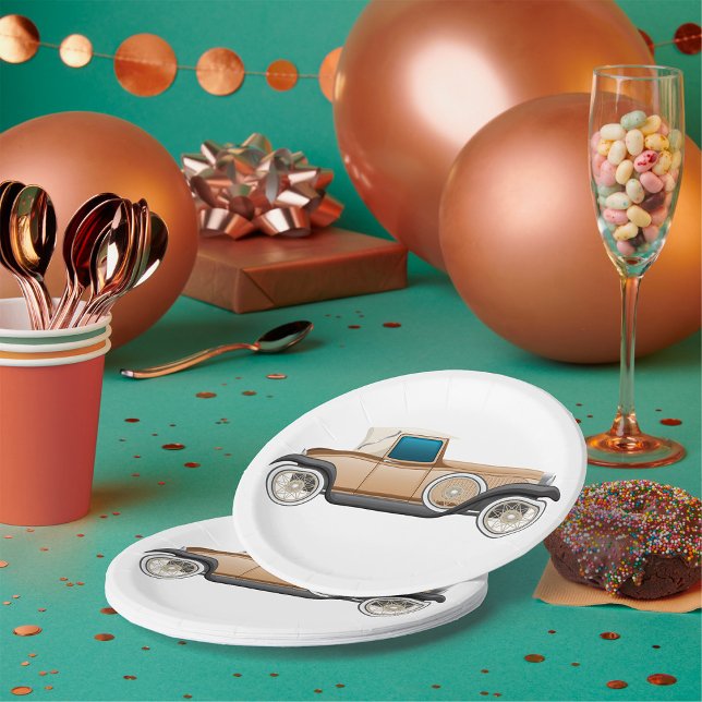 Vintage Car Paper Plate (Creator Uploaded)