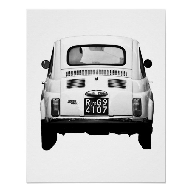 Vintage car Perfect Poster | Fiat 500 | Rome Italy (Front)