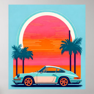 Vintage car poster