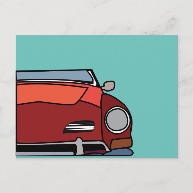 Vintage Car Red Graphic  Postcard (Front)