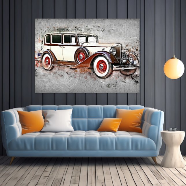 Vintage Car Red & White Timeless Automobile Art  Poster (Creator Uploaded)
