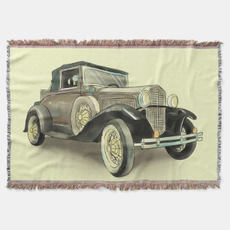 Vintage Car Throw Blanket