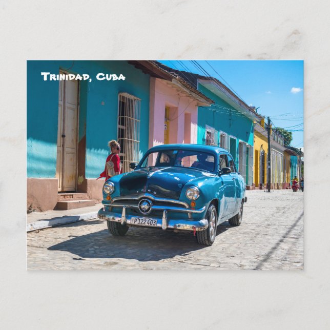 Vintage Car, Trinidad, Cuba Postcard (Front)