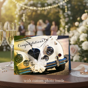 Vintage Car Wedding Congratulations Card