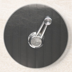 Vintage car window crank coaster