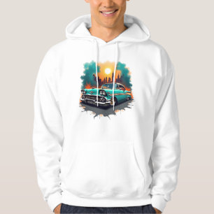 Vintage Car with City Graffiti Style Hoodie