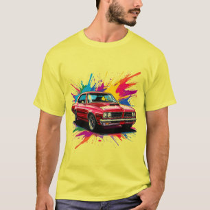 Vintage Car with Colourful Paint Splashes T-Shirt