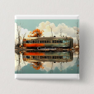 Vintage Caravan Trailer RV Thunder_Cove 15 Cm Square Badge