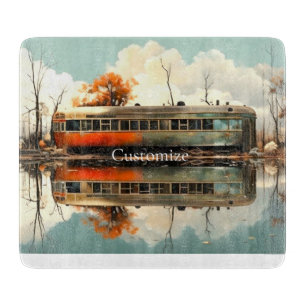 Vintage Caravan Trailer RV Thunder_Cove Cutting Board