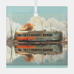 Vintage Caravan Trailer RV Thunder_Cove Glass Tree Decoration