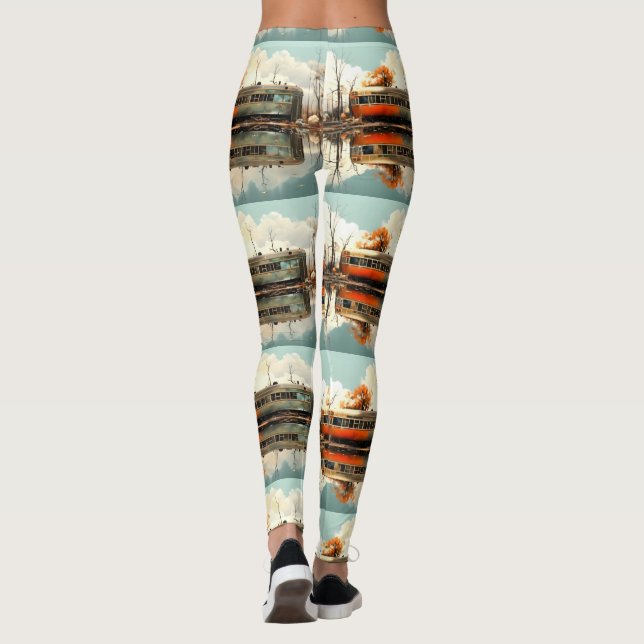 Vintage Caravan Trailer RV Thunder_Cove Leggings (Back)