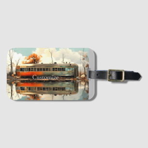 Vintage Caravan Trailer RV Thunder_Cove Luggage Tag