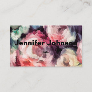 Vintage card, flowers business card
