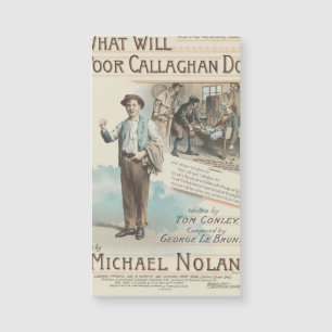 Vintage Card, Magnetic, Business Card Size