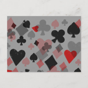 Vintage Card Suit Collage - Red & Black