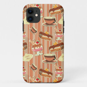 Vintage Card With A Strawberry Dessert iPhone 11 Case