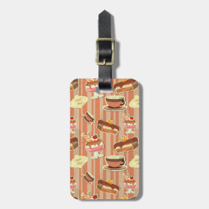 Vintage Card With A Strawberry Dessert Luggage Tag