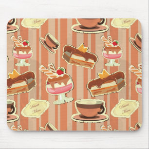 Vintage Card With A Strawberry Dessert Mouse Pad