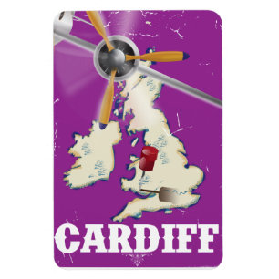 Vintage Cardiff Wales Travel Poster Magnet