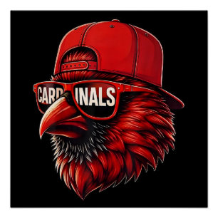 Vintage Cardinals Retro Style Gift Men Women Kids  Poster