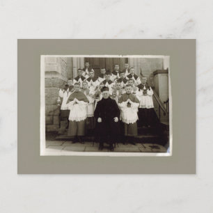 Vintage Cards - Catholic church Priest and boys