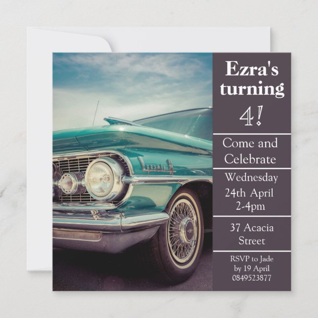 Vintage Care Birthday Invitation (Front)