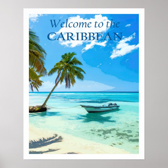 Vintage Caribbean Travel  Poster (Front)