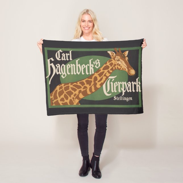 Vintage Carl Hagenbeck's Tierpark Circus Poster Fleece Blanket (In Situ)