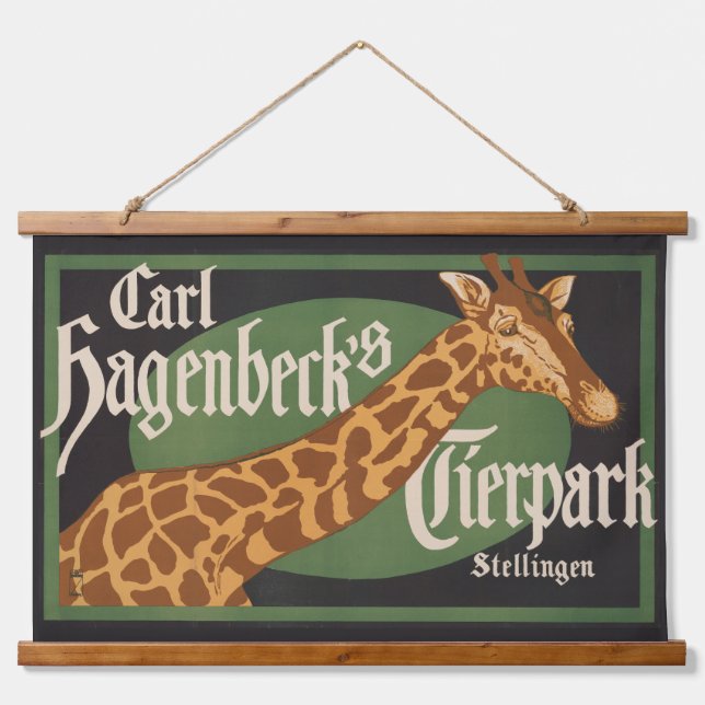 Vintage Carl Hagenbeck's Tierpark Circus Poster Hanging Tapestry (Front)