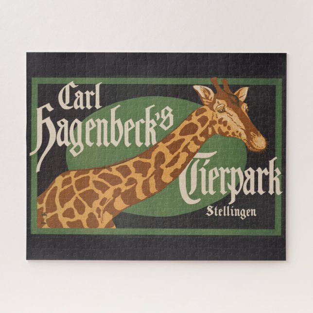 Vintage Carl Hagenbeck's Tierpark Circus Poster Jigsaw Puzzle (Horizontal)