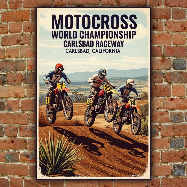 Vintage Carlsbad Raceway Motocross Wall Poster (Creator Uploaded)
