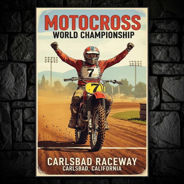 Vintage Carlsbad Raceway Motocross Wall Poster (Creator Uploaded)